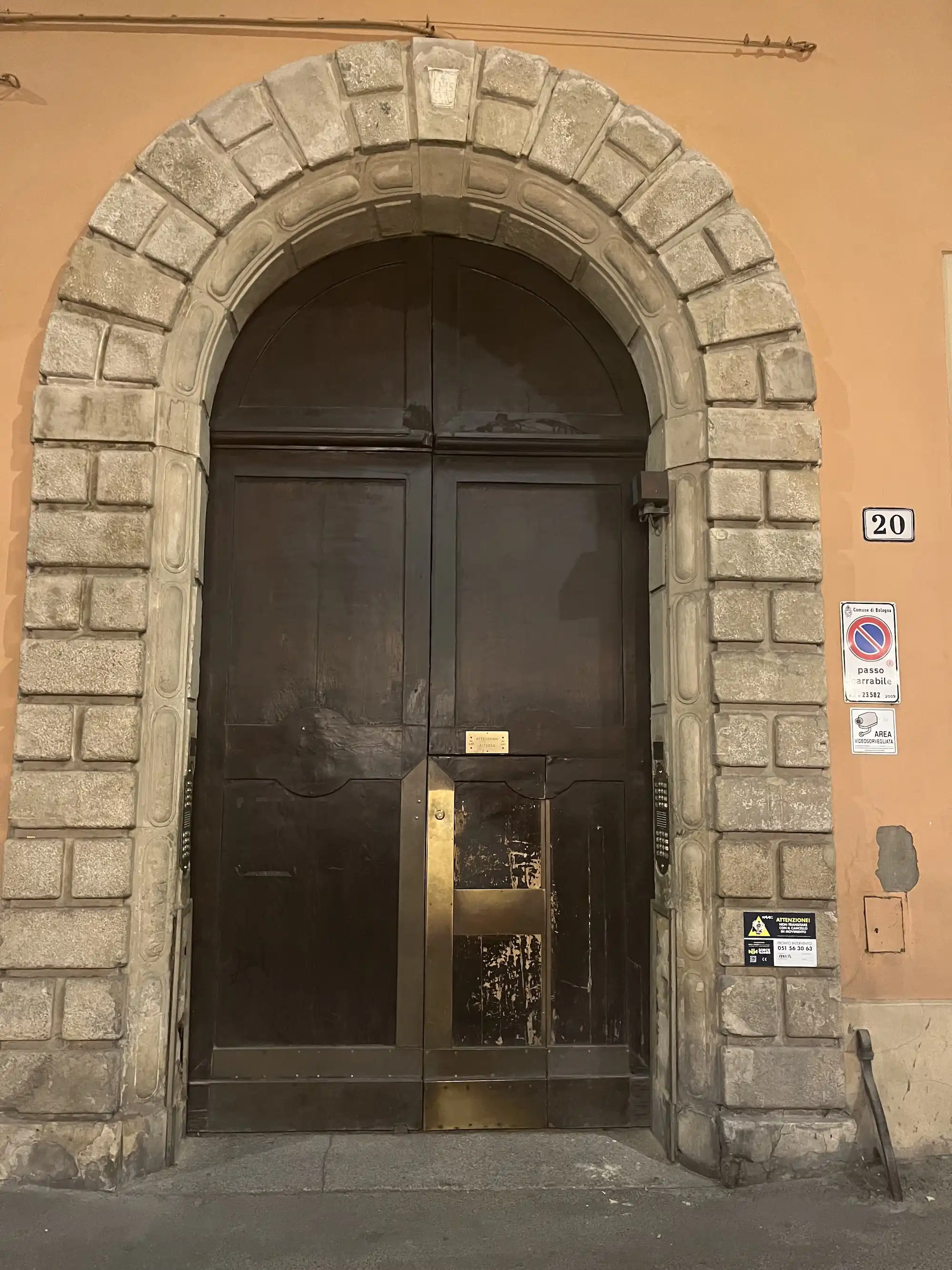 A huge door nearly 2 to 2.5 times of a human height.