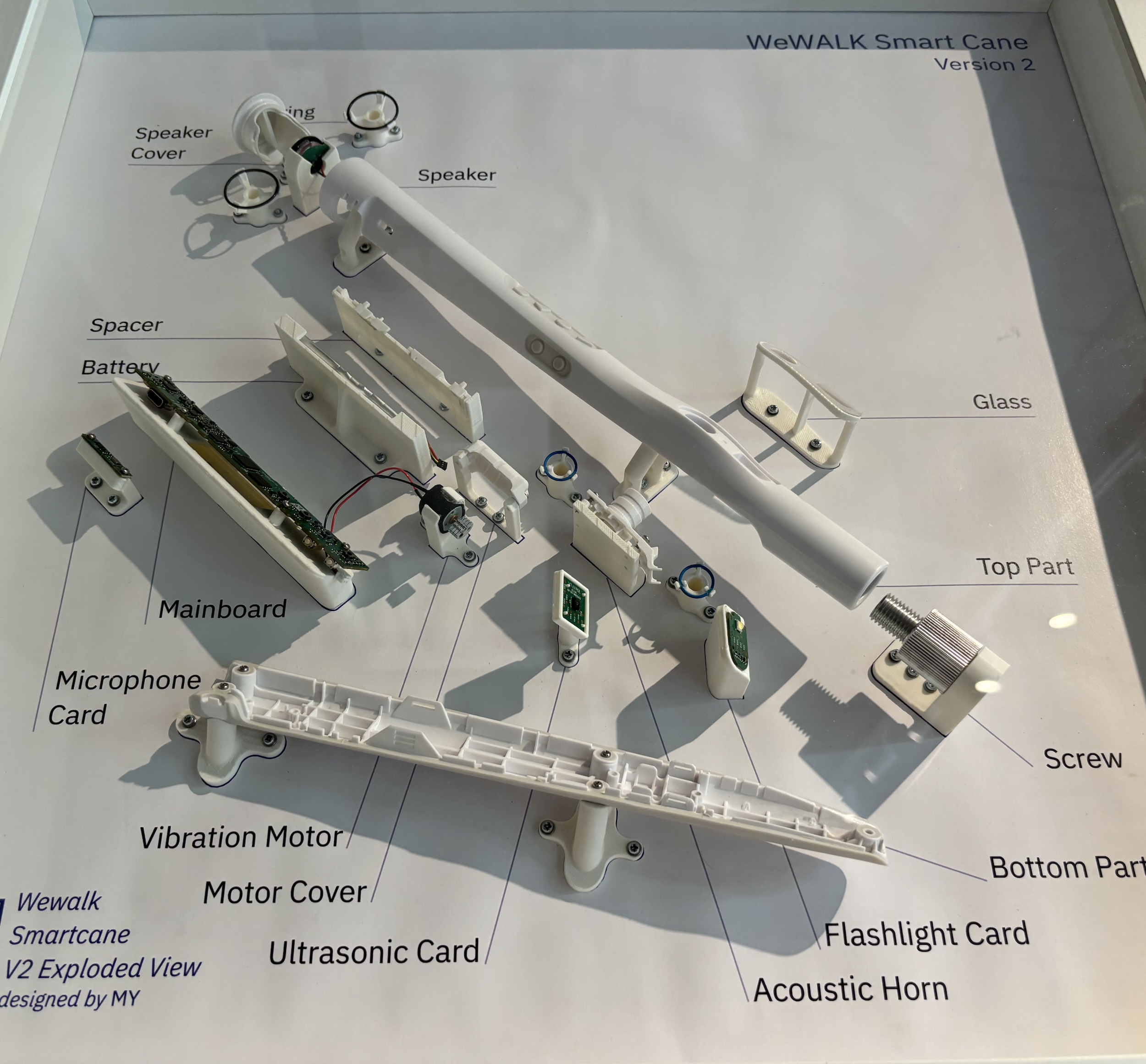 Exploded view, from the bottom side